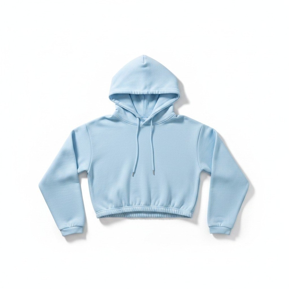 Relaxx L Light‎ Blue Womens Cropped Hoodie Sweatshirt Casual Athleisure Cozy